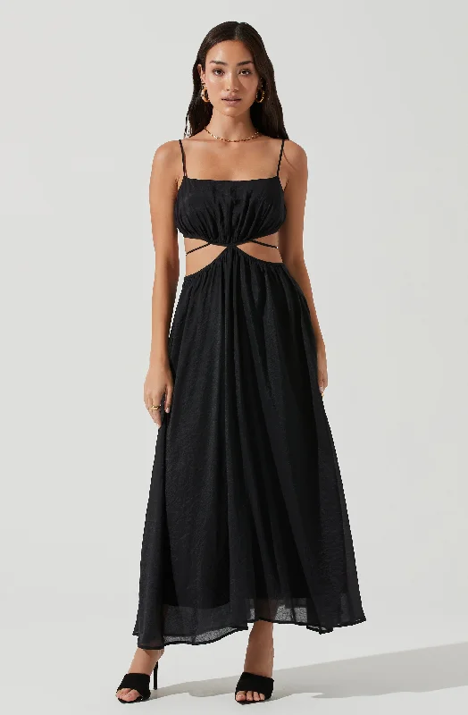 Long - Sleeve Women Dress in Velvet for a Luxurious Winter LookSanger Cutout Midi Dress Long - Sleeve Women Dress in Velvet for a Luxurious Winter LookSanger Cutout Midi Dress