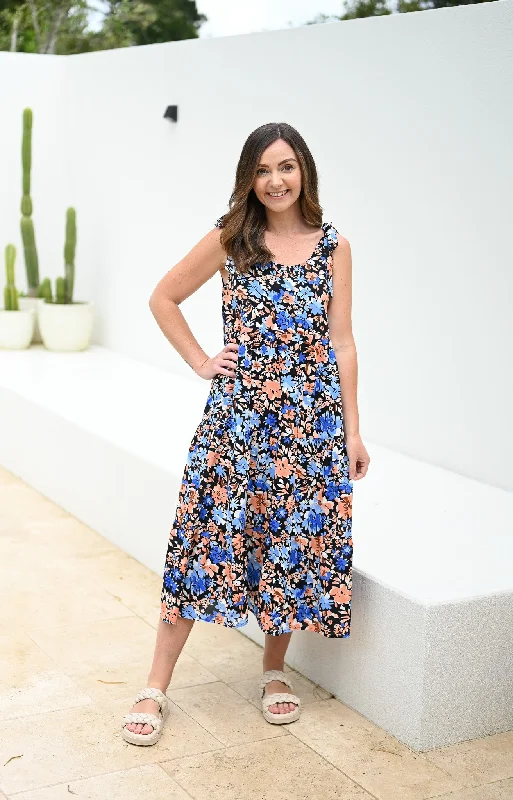 Ruffled Women Dress with Multiple Layers for a Playful and Girly StyleSenna Dress - Ocean Sunset Ruffled Women Dress with Multiple Layers for a Playful and Girly StyleSenna Dress - Ocean Sunset