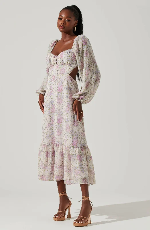 Strapless Women Dress with a Built - in Bra for Comfort and SupportShayla Floral Cutout Long Sleeve Midi Dress Strapless Women Dress with a Built - in Bra for Comfort and SupportShayla Floral Cutout Long Sleeve Midi Dress