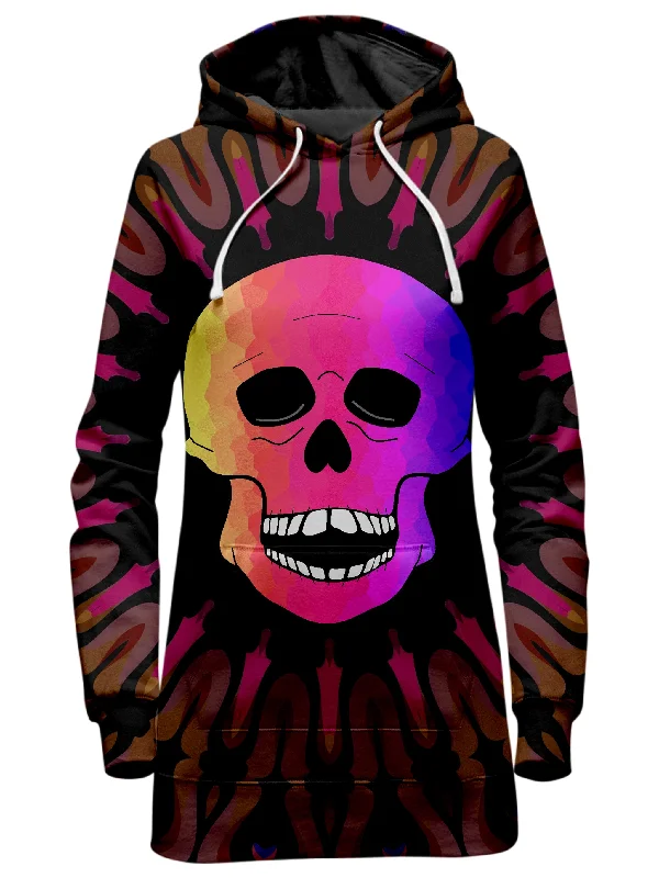 Women's oversized cropped hoodie with drawstrings for a trendy lookSkull Kaleidoscope Hoodie Dress Women's oversized cropped hoodie with drawstrings for a trendy lookSkull Kaleidoscope Hoodie Dress