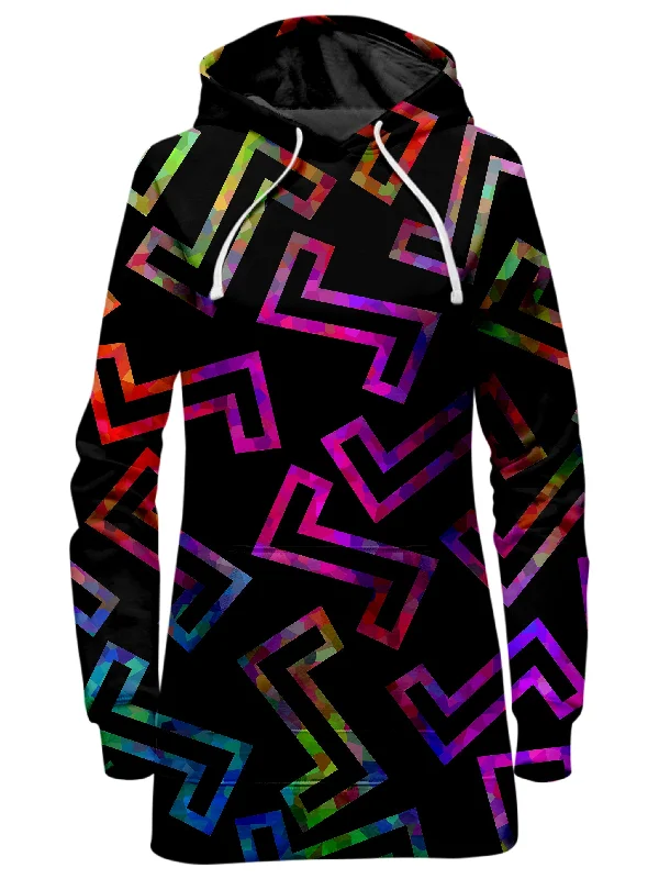 Women's pullover hoodie with a side slit for a modern and relaxed fitSparkle Geometric Hoodie Dress Women's pullover hoodie with a side slit for a modern and relaxed fitSparkle Geometric Hoodie Dress