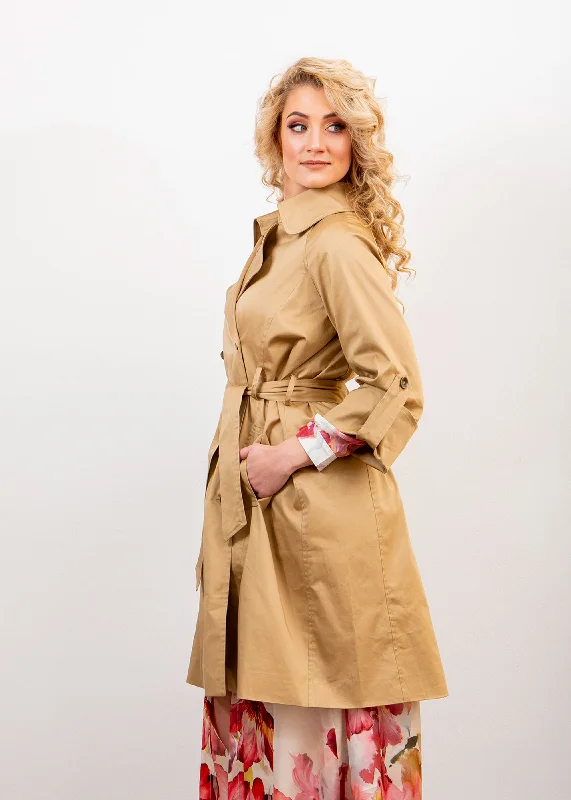 Women's windbreaker jackets with adjustable hoods for windy daysTiggy Trench Coat