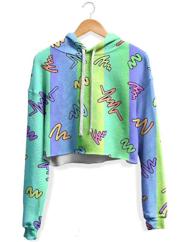 Women's sherpa - lined hoodie for extreme cold weather outdoor activitiesTrippy Doodles Fleece Crop Hoodie Women's sherpa - lined hoodie for extreme cold weather outdoor activitiesTrippy Doodles Fleece Crop Hoodie