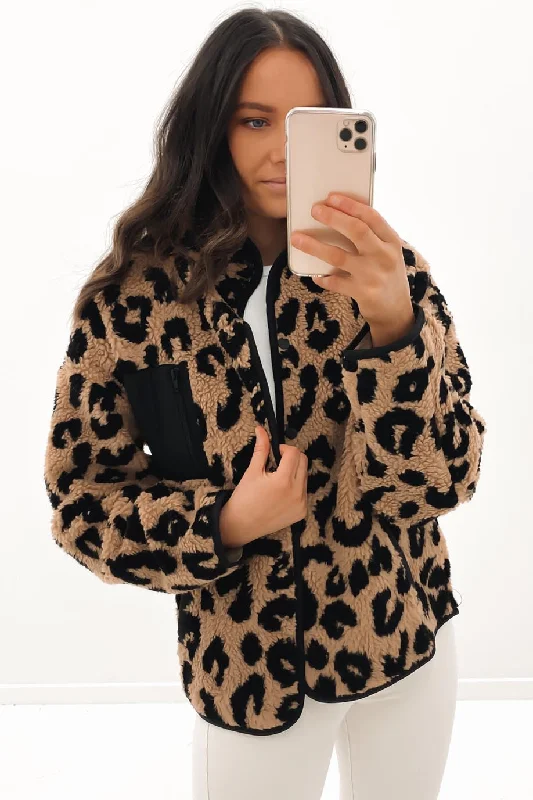 Women's bomber jackets with floral embroidery for a feminine and unique designWild Teddy Jacket Print Women's bomber jackets with floral embroidery for a feminine and unique designWild Teddy Jacket Print