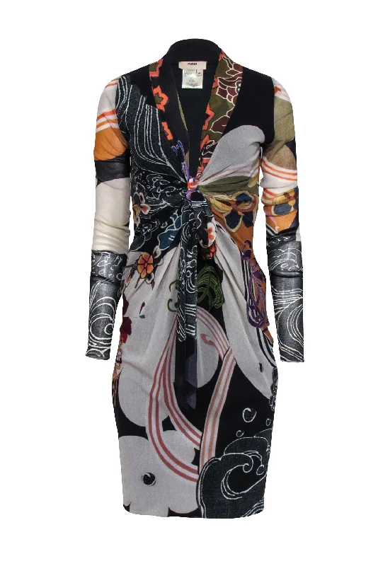 Ruffled Women Dress with Multiple Layers for a Playful and Girly Style Ruffled Women Dress with Multiple Layers for a Playful and Girly Style Fuzzi - Black, Green, & Orange, White Print Knot Front Dress Sz M Ruffled Women Dress with Multiple Layers for a Playful and Girly Style Ruffled Women Dress with Multiple Layers for a Playful and Girly Style Fuzzi - Black, Green, & Orange, White Print Knot Front Dress Sz M