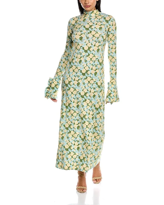 Maxi Women Dress with Floral Print for a Bohemian Vibe Maxi Women Dress with Floral Print for a Bohemian Vibe Les Reveries Ruffle Cuff Maxi Dress Maxi Women Dress with Floral Print for a Bohemian Vibe Maxi Women Dress with Floral Print for a Bohemian Vibe Les Reveries Ruffle Cuff Maxi Dress