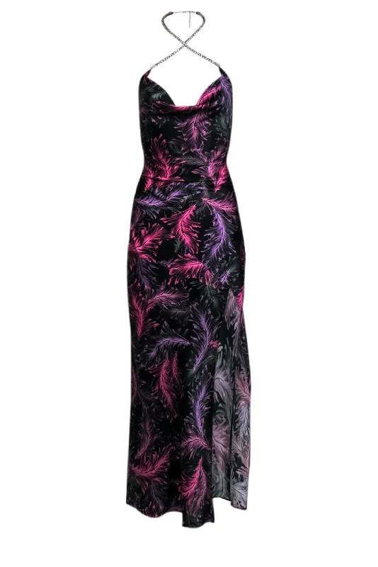 Mermaid - Style Women Dress with a Fitted Silhouette for Special Occasions Mermaid - Style Women Dress with a Fitted Silhouette for Special Occasions Nicholas - Black & Purple Leaf Print Silk Dress w/ Embellished Halter Neck Sz 0 Mermaid - Style Women Dress with a Fitted Silhouette for Special Occasions Mermaid - Style Women Dress with a Fitted Silhouette for Special Occasions Nicholas - Black & Purple Leaf Print Silk Dress w/ Embellished Halter Neck Sz 0