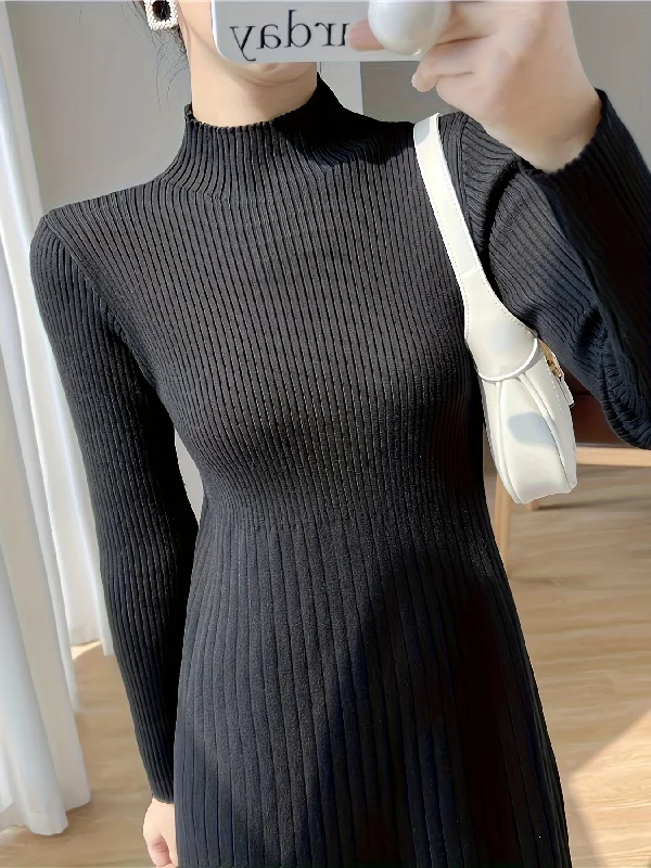 Wrap - Style Women Dress with Adjustable Fit for All Body Types Wrap - Style Women Dress with Adjustable Fit for All Body Types Sixsr Mock Neck Ribbed Dress, Casual Solid Long Sleeve Midi Dress, Women's Clothing Wrap - Style Women Dress with Adjustable Fit for All Body Types Wrap - Style Women Dress with Adjustable Fit for All Body Types Sixsr Mock Neck Ribbed Dress, Casual Solid Long Sleeve Midi Dress, Women's Clothing