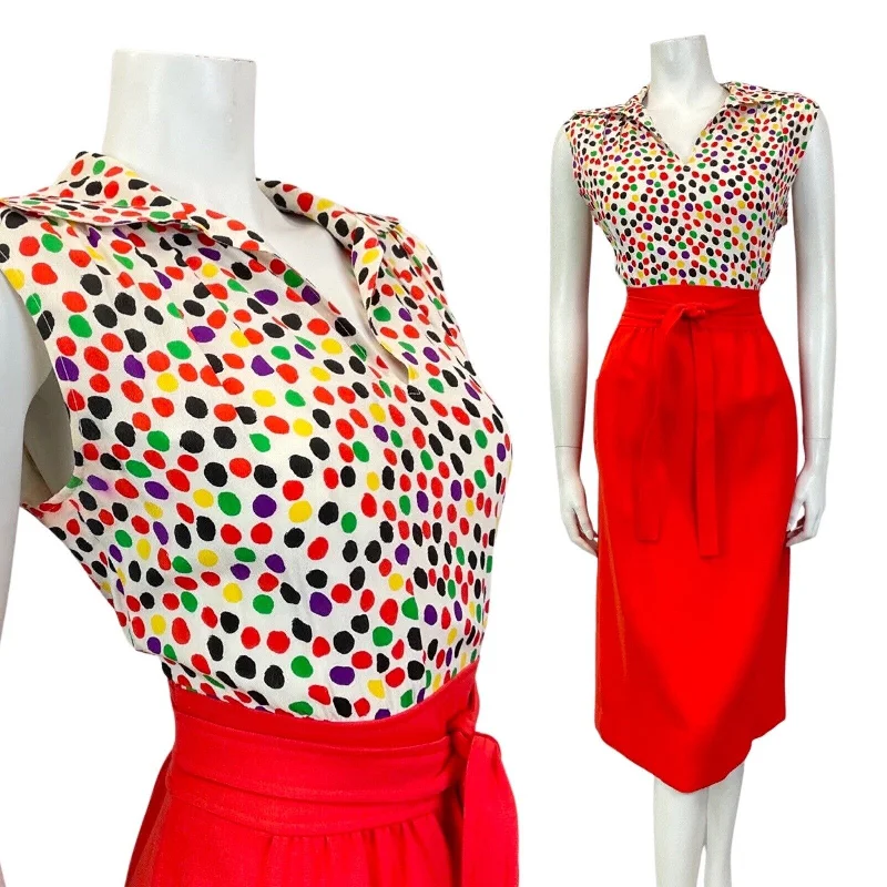 Sleeveless Women Dress in Bright Colors for Summer Parties Sleeveless Women Dress in Bright Colors for Summer Parties VINTAGE 60s 70s RED WHITE BLACK SPOTTED DOTTY WING COLLAR SHIRT DRESS 14 16 Sleeveless Women Dress in Bright Colors for Summer Parties Sleeveless Women Dress in Bright Colors for Summer Parties VINTAGE 60s 70s RED WHITE BLACK SPOTTED DOTTY WING COLLAR SHIRT DRESS 14 16