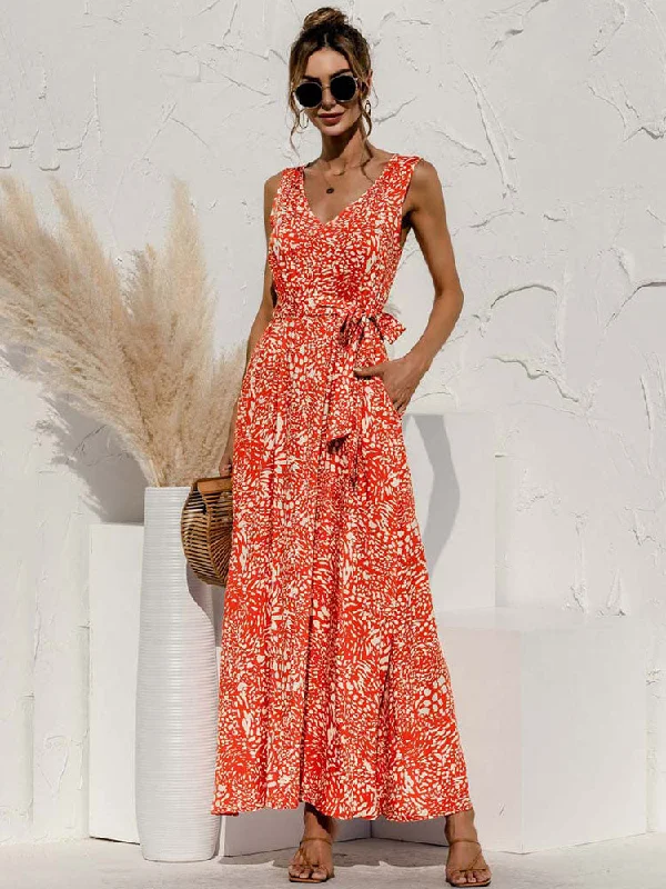 Maxi dresses with mesh panels for a sexy and trendy appearanceFashionSierra - Boho V Neck Sleeveless Pocket Floral Maxi Dress Maxi dresses with mesh panels for a sexy and trendy appearanceFashionSierra - Boho V Neck Sleeveless Pocket Floral Maxi Dress