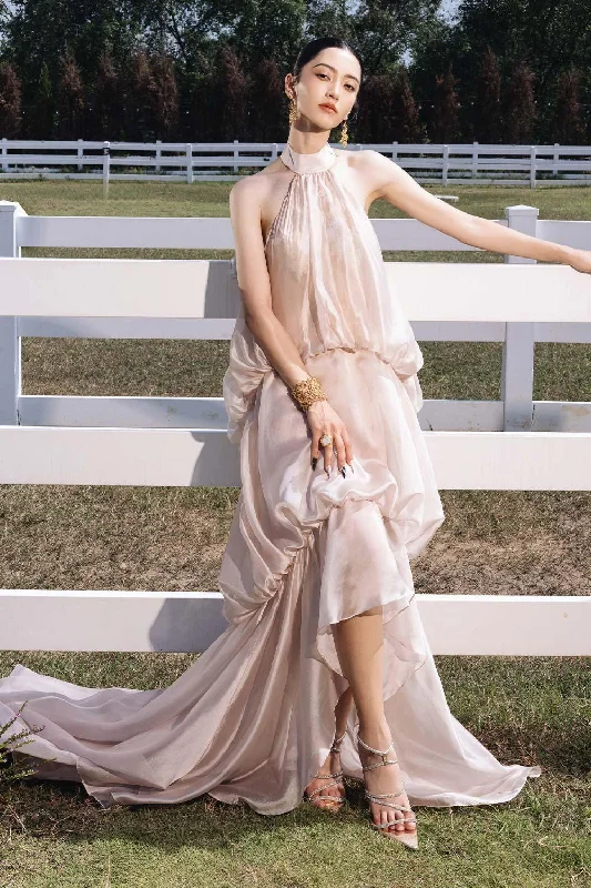 Maxi dresses with fringe trim for a bohemian vibeBolia Asymmetric Layered Organza High-low Dress Maxi dresses with fringe trim for a bohemian vibeBolia Asymmetric Layered Organza High-low Dress