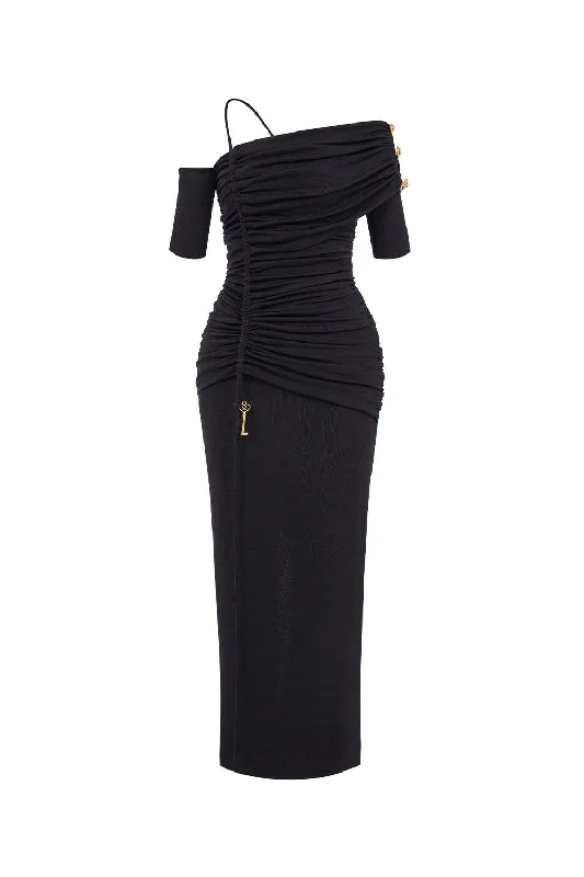 Printed maxi dresses with abstract patterns for an artistic lookCharlotte Bodycon Gathered Spandex Ankle Length Dress Printed maxi dresses with abstract patterns for an artistic lookCharlotte Bodycon Gathered Spandex Ankle Length Dress