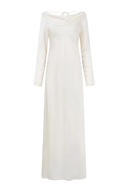 Polyester maxi dresses for easy - care and durabilityCharm Sheath Cowl Neck Poly Silk Floor Length Dress Polyester maxi dresses for easy - care and durabilityCharm Sheath Cowl Neck Poly Silk Floor Length Dress
