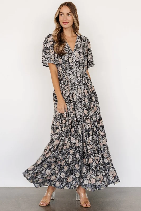 Maxi dresses with beaded embellishments for a fancy and luxurious eventCheryl Maxi Dress | Midnight Floral Maxi dresses with beaded embellishments for a fancy and luxurious eventCheryl Maxi Dress | Midnight Floral