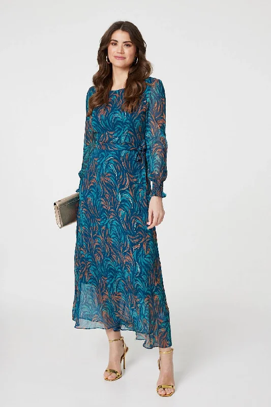 Ruffled maxi dresses with a tiered skirt for added volumeAbstract Long Sheer Sleeve Maxi Dress Ruffled maxi dresses with a tiered skirt for added volumeAbstract Long Sheer Sleeve Maxi Dress