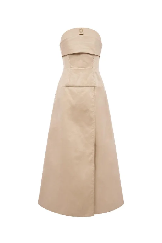Maxi dresses with a belted empire waist for a more defined and flattering silhouetteEspoir Strapless Side Slit Taffeta Ankle Length Dress Maxi dresses with a belted empire waist for a more defined and flattering silhouetteEspoir Strapless Side Slit Taffeta Ankle Length Dress