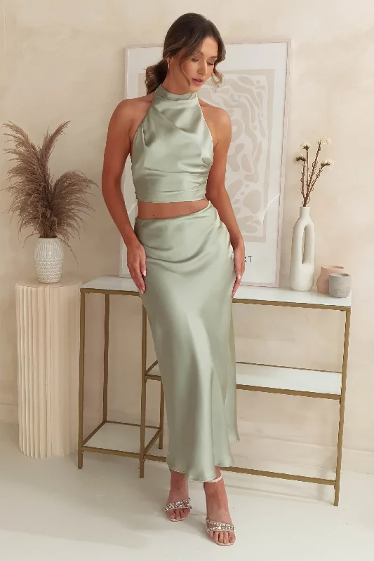 Maxi dresses with a button - down front for a classic lookImogen Satin Maxi Skirt | Sage Maxi dresses with a button - down front for a classic lookImogen Satin Maxi Skirt | Sage