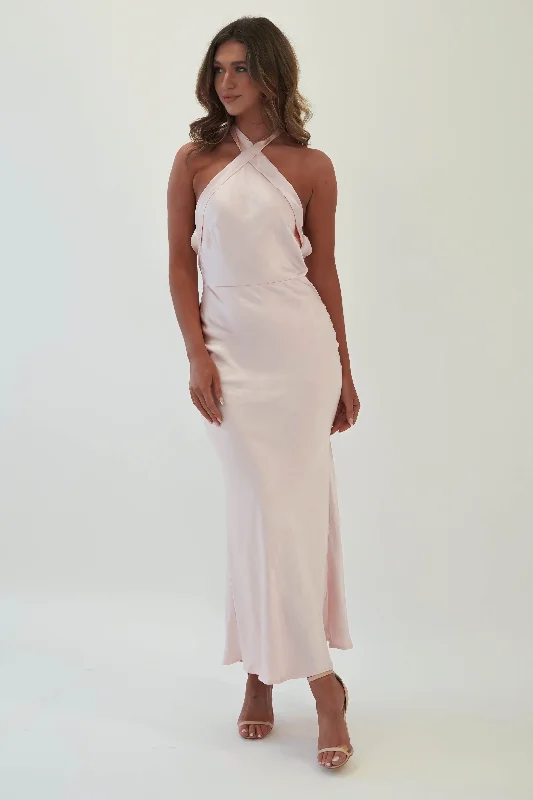 Maxi dresses with polka dot prints for a playful stylePippa Soft Satin Midaxi Dress | Pearl Pink Maxi dresses with polka dot prints for a playful stylePippa Soft Satin Midaxi Dress | Pearl Pink