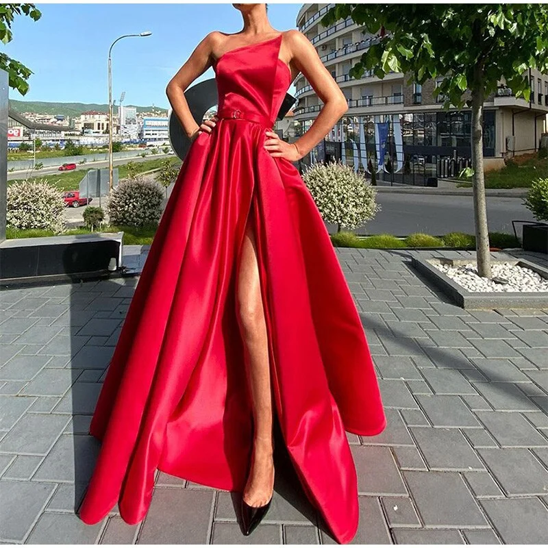 Sheer maxi dresses with lace overlays for a romantic touchFashionSierra - Off Shoulder Slit Floor Length Satin A Line High Waist Dress Sheer maxi dresses with lace overlays for a romantic touchFashionSierra - Off Shoulder Slit Floor Length Satin A Line High Waist Dress