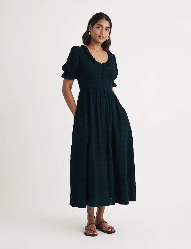 Wrap - style midi dresses in silk for a sophisticated office lookBlack Flossie Midi Dress Wrap - style midi dresses in silk for a sophisticated office lookBlack Flossie Midi Dress