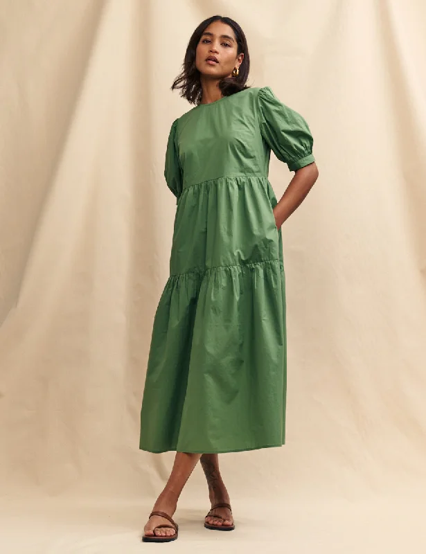 Maxi - inspired midi dresses with flowing fabrics for a beachy vibeGreen Rochelle Smock Midi Dress Maxi - inspired midi dresses with flowing fabrics for a beachy vibeGreen Rochelle Smock Midi Dress