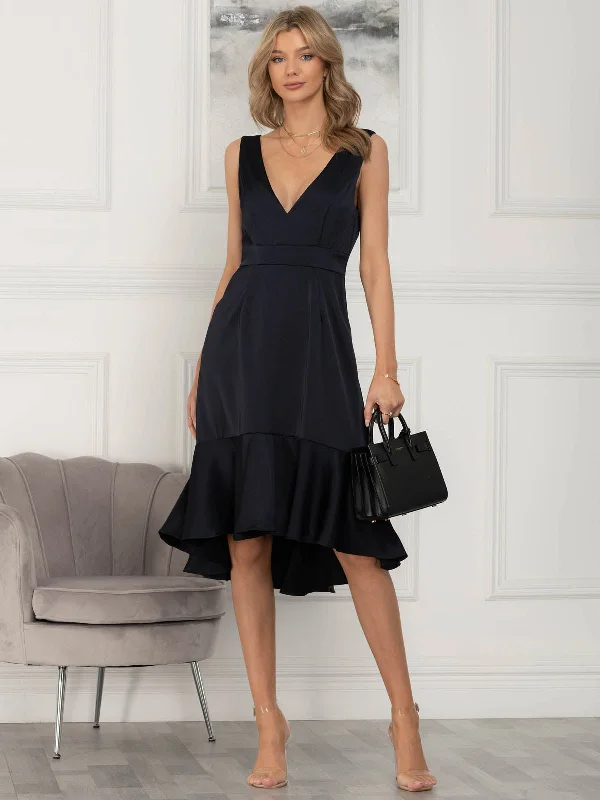 Midi dresses with button - front designs for a classic touchJolie Moi Annabeth V Neck Flare Dress, Navy Midi dresses with button - front designs for a classic touchJolie Moi Annabeth V Neck Flare Dress, Navy