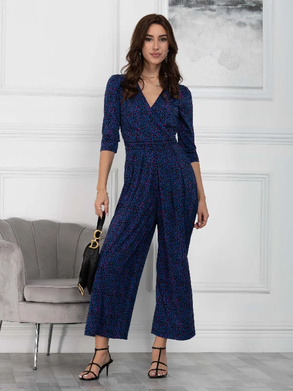 High - low midi dresses with geometric patterns for a modern partyJolie Moi Giselle Wrap Front Jumpsuit, Blue Animal High - low midi dresses with geometric patterns for a modern partyJolie Moi Giselle Wrap Front Jumpsuit, Blue Animal