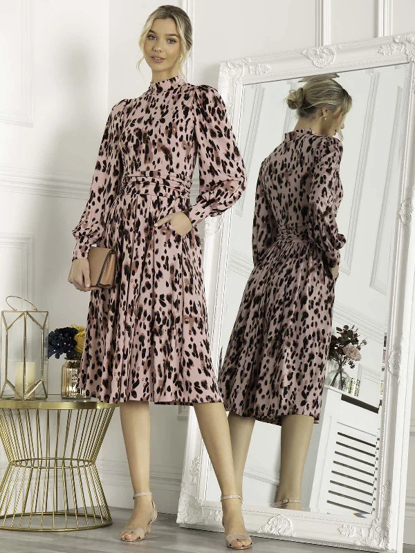 Midi dresses with side slits for a sexy and elegant appearanceJolie Moi Kathryn Long Sleeve Midi Dress, Pink Abstract Midi dresses with side slits for a sexy and elegant appearanceJolie Moi Kathryn Long Sleeve Midi Dress, Pink Abstract