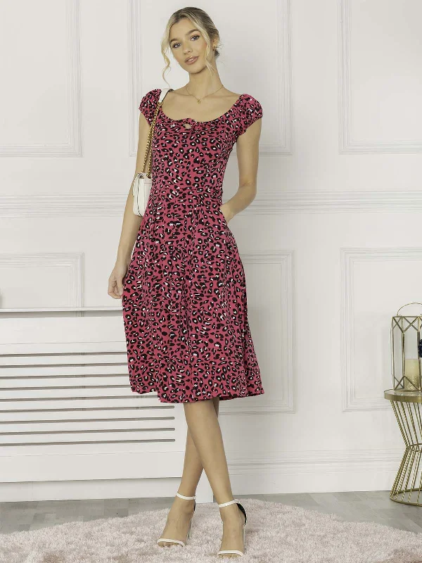 Midi dresses with off - the - shoulder necklines for a flirty lookJolie Moi Lindsey Bow Front Midi Dress, Pink Animal Midi dresses with off - the - shoulder necklines for a flirty lookJolie Moi Lindsey Bow Front Midi Dress, Pink Animal