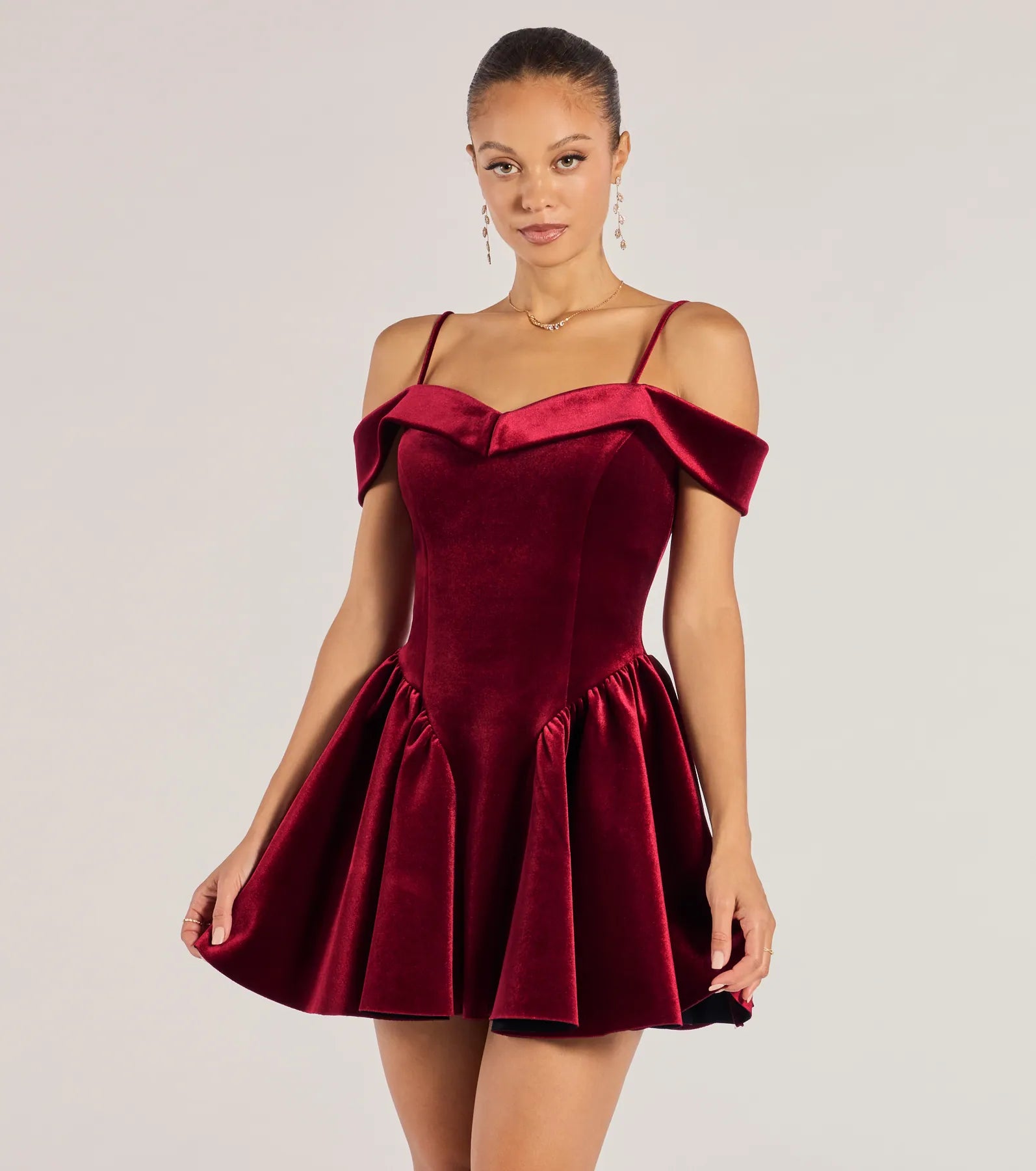 Mini dresses with tiered skirts for added volumeAndie Velvet Drop Waist Skater Dress Mini dresses with tiered skirts for added volumeAndie Velvet Drop Waist Skater Dress
