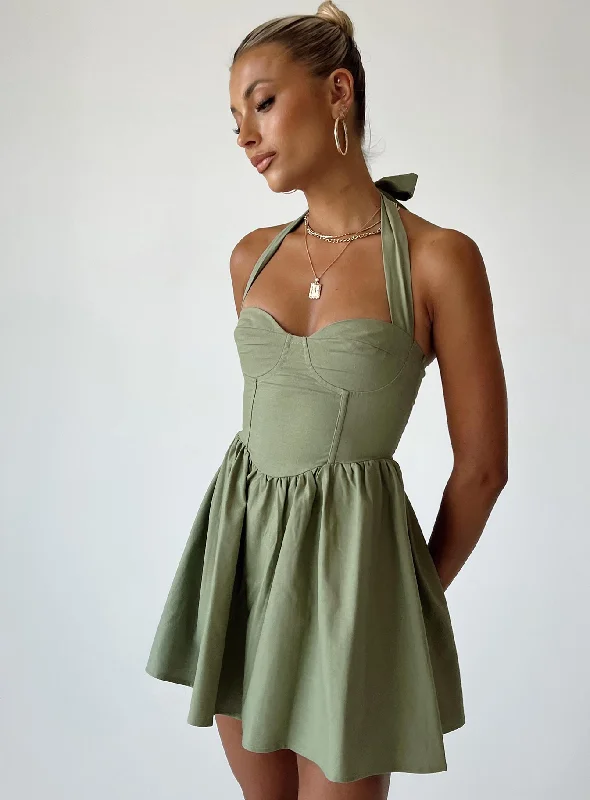 Mini dresses with high - low hems for a modern twistLyle Mini Dress Sage