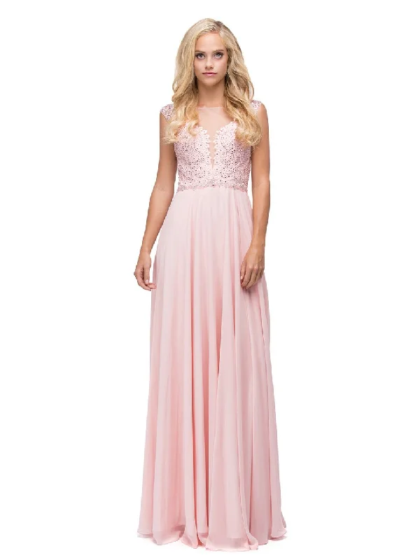 Wedding guest dresses with button - down fronts and A - line silhouettesDancing Queen Bridal - 9826 Gilded Lace Illusion A-Line Prom Dress Wedding guest dresses with button - down fronts and A - line silhouettesDancing Queen Bridal - 9826 Gilded Lace Illusion A-Line Prom Dress