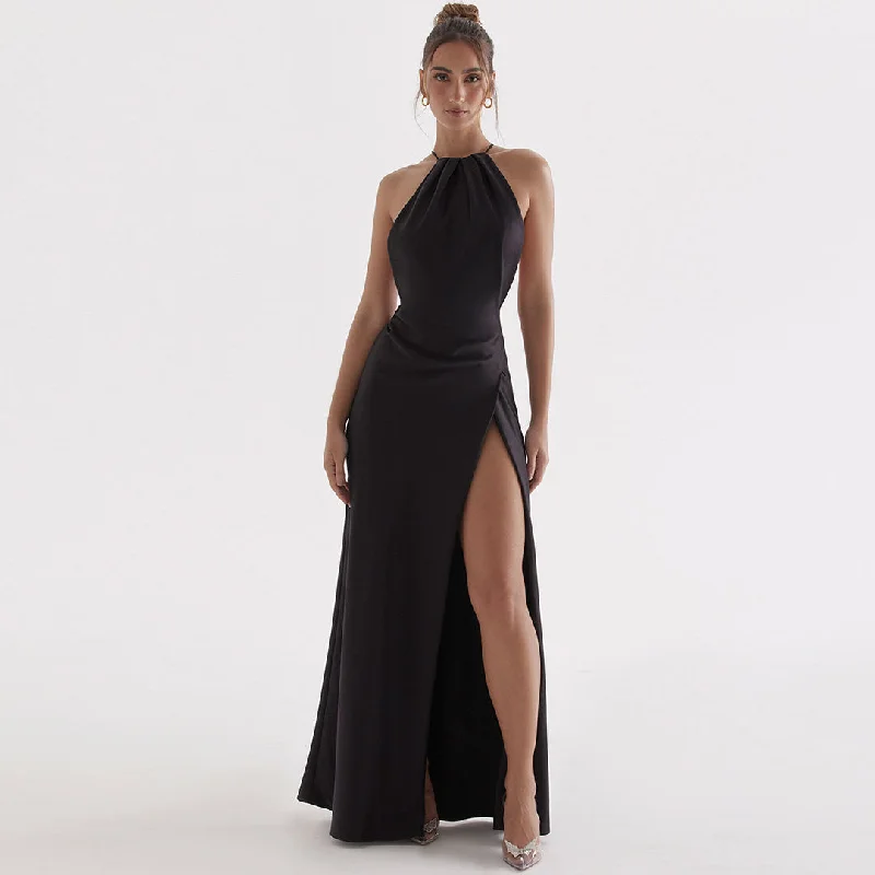Sleeveless cocktail dresses in a silk - blend fabric for a luxurious feelBerryBetty - High Split Sleeveless Evening Maxi Dress - Black Sleeveless cocktail dresses in a silk - blend fabric for a luxurious feelBerryBetty - High Split Sleeveless Evening Maxi Dress - Black