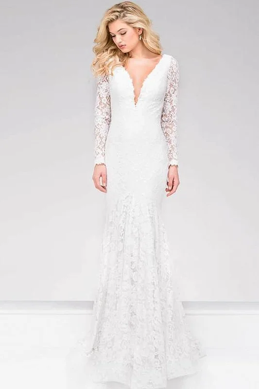 Wedding guest dresses with pom - pom trims for a playful lookJovani 50026 Lace Long Mermaid Evening Dress Wedding guest dresses with pom - pom trims for a playful lookJovani 50026 Lace Long Mermaid Evening Dress