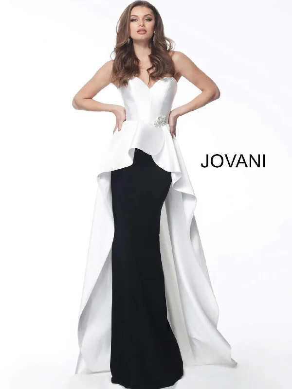 Bodycon dress with a lace - up front​Jovani 67123 Prom Long Strapless Formal Dress
