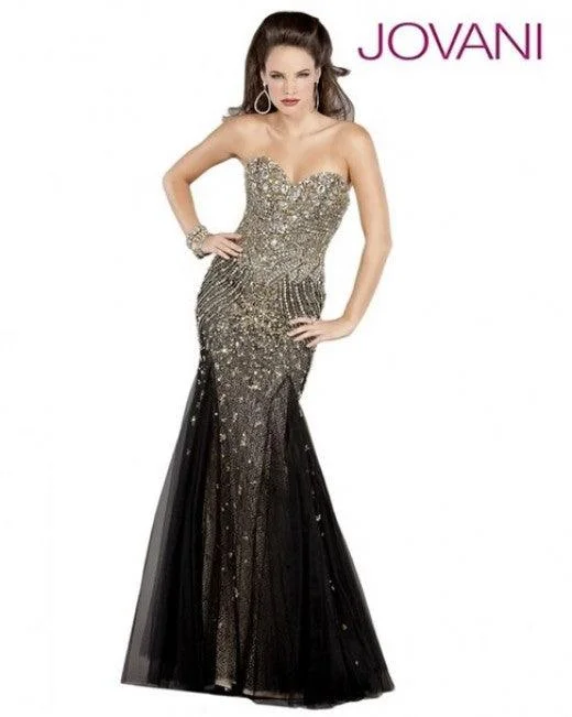 Bodycon dress with a zipper detail​Jovani 6837 Prom Long Strapless Formal Dress