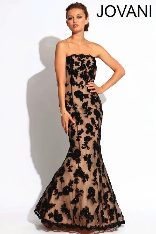 Backless bodycon dress for a bold statement​Jovani 361237 Strapless Long Prom Dress