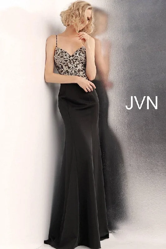 Bodycon dress in a camouflage print​Jovani 66059 Waterfall Back Long Party Dress