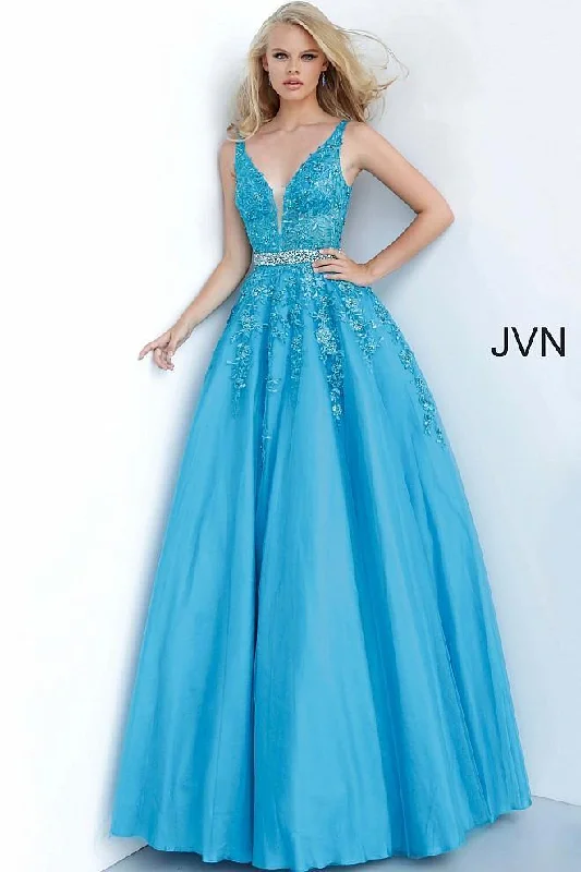 Off - the - shoulder wedding guest dresses in chiffonJovani 00925 Long Ball Gown