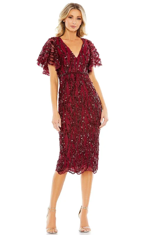 Cocktail dresses with an abstract print and a high - low hemlineMac Duggal 68013 - Butterfly Sleeve Sequin Cocktail Dress Cocktail dresses with an abstract print and a high - low hemlineMac Duggal 68013 - Butterfly Sleeve Sequin Cocktail Dress