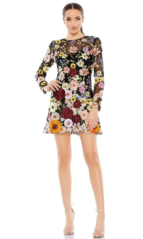 Velvet cocktail dresses with long sleeves for winter galasMac Duggal 68202 - Sheer Floral Embroidered Short Dress Velvet cocktail dresses with long sleeves for winter galasMac Duggal 68202 - Sheer Floral Embroidered Short Dress