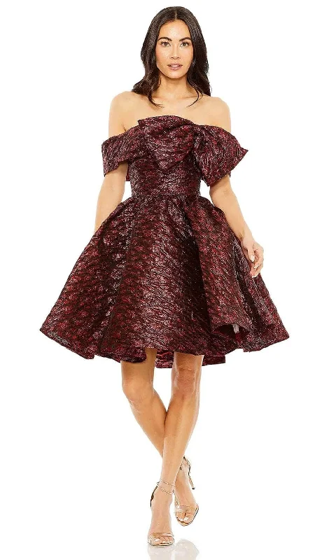 Mini cocktail dresses with a denim fabric for a casual - chic lookMac Duggal 68622 - A-Line Bow Cocktail Dress Mini cocktail dresses with a denim fabric for a casual - chic lookMac Duggal 68622 - A-Line Bow Cocktail Dress