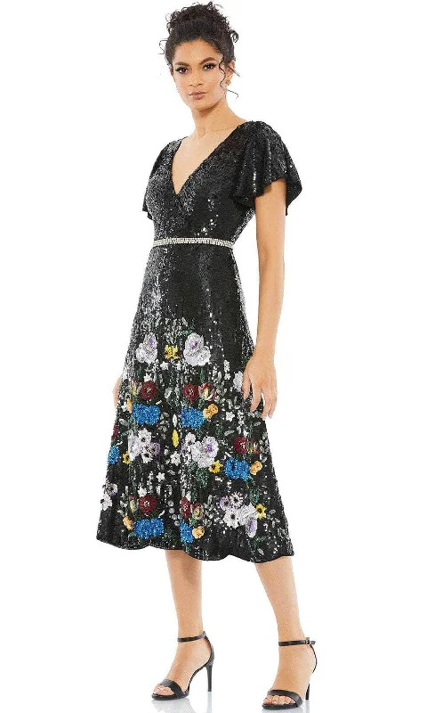 Mini cocktail dresses with a tiered ruffled skirt and a scoop neckMac Duggal 93594 - Floral Sequin A-Line Cocktail Dress Mini cocktail dresses with a tiered ruffled skirt and a scoop neckMac Duggal 93594 - Floral Sequin A-Line Cocktail Dress