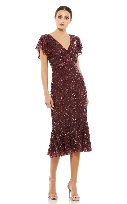 Sheer cocktail dresses with a lining and a short hemMac Duggal A10801 Dress