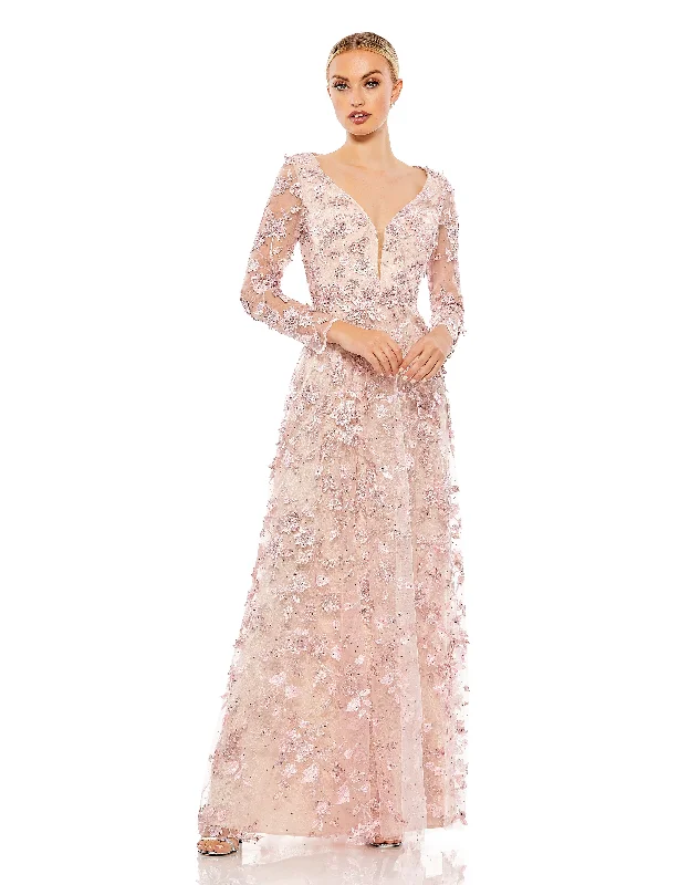 Wedding guest dresses with patchwork designs for a unique lookMac Duggal 70224 Long Sleeve Floral Formal Dress Wedding guest dresses with patchwork designs for a unique lookMac Duggal 70224 Long Sleeve Floral Formal Dress