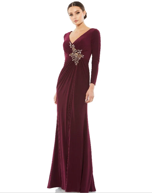 Wedding guest dresses with pom - pom trims for a playful lookMac Duggal 67848 Long Sleeve Formal Evening Dress Wedding guest dresses with pom - pom trims for a playful lookMac Duggal 67848 Long Sleeve Formal Evening Dress