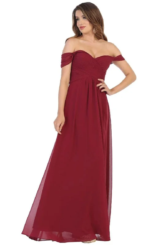Mini wedding guest dresses with glittery accents for a trendy lookMay Queen - MQ1711 Draped Off Shoulder Chiffon A-Line gown Mini wedding guest dresses with glittery accents for a trendy lookMay Queen - MQ1711 Draped Off Shoulder Chiffon A-Line gown