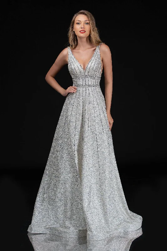 One - shoulder wedding guest dresses with beaded detailsNina Canacci Prom Long Sleeveless A Line Dress 8185 One - shoulder wedding guest dresses with beaded detailsNina Canacci Prom Long Sleeveless A Line Dress 8185