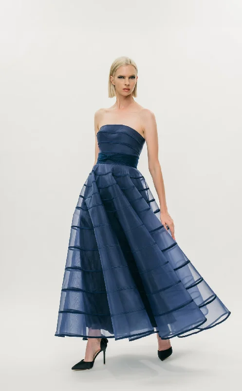 Mini cocktail dresses with a ruffled hem and a solid colorPark 108 M561 Dress