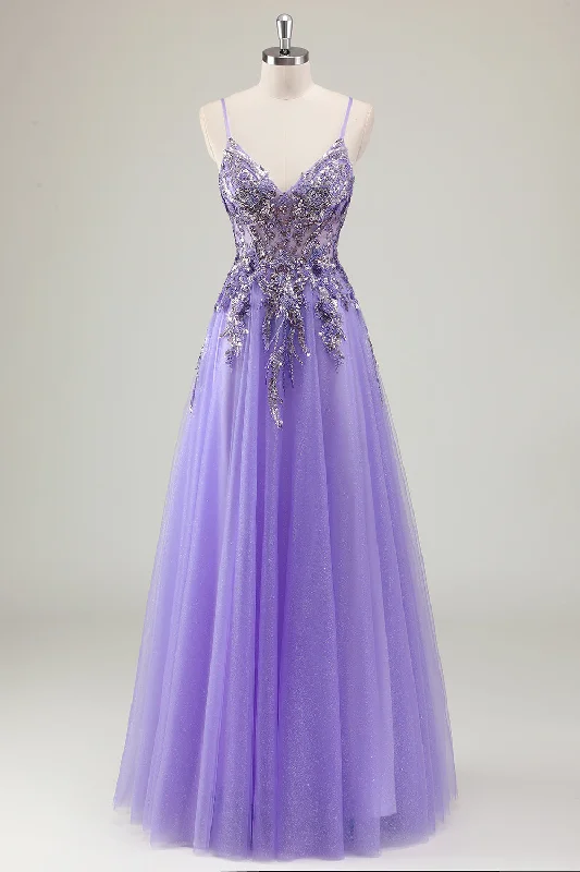 Short cocktail dresses in royal blue for a formal eventPurple A Line Spaghetti Straps Sequin Tulle Prom Dress with Appliques Short cocktail dresses in royal blue for a formal eventPurple A Line Spaghetti Straps Sequin Tulle Prom Dress with Appliques